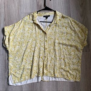 Yellow Paisley Button-Up Shirt